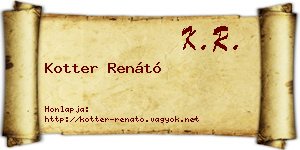 Kotter Renátó névjegykártya